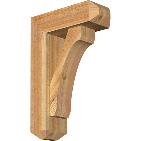 Ekena Millwork Legacy Craftsman Rough Sawn Bracket w/ Offset Brace, Western Red Cedar, 6"W x 16"D x 24"H BKT0604X16X24LEC04RWR